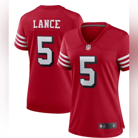 Nike Tops - Women’s Nike Trey Lance Scarlet San Francisco 49ers Alternate Game Jersey Size:M